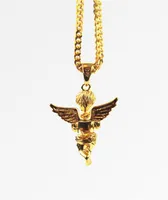 The Gold Gods Micro Angel Gold Necklace