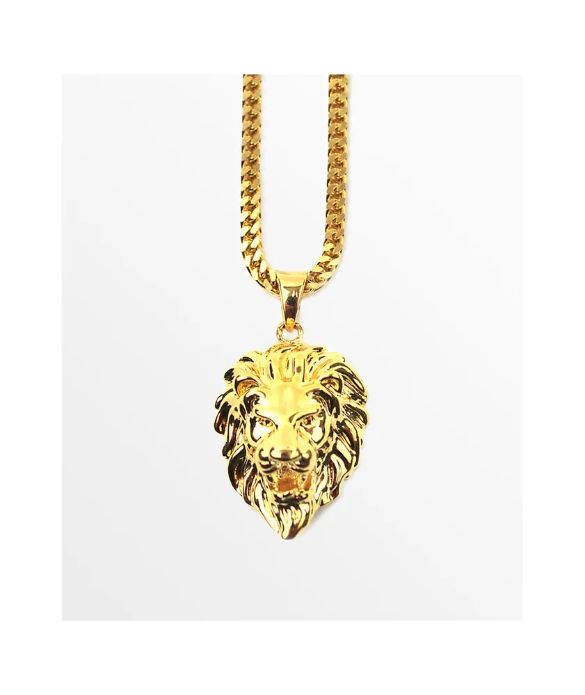 The Gold Gods Micro Lion Pendant Necklace