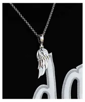 The Gold Gods Micro Wing Pendant White Gold Chain Necklace
