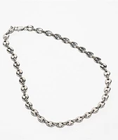 The Gold Gods Puff Link 8mm 20" White Gold Chain Necklace