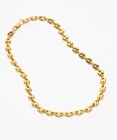 The Gold Gods Puff Link 8mm 20" Yellow Gold Chain Necklace