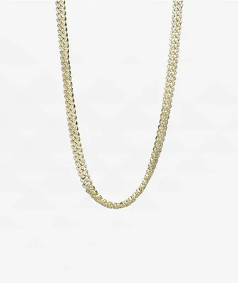 The Gold Gods Straight Diamond & Gold 8mm Cuban Chain Necklace