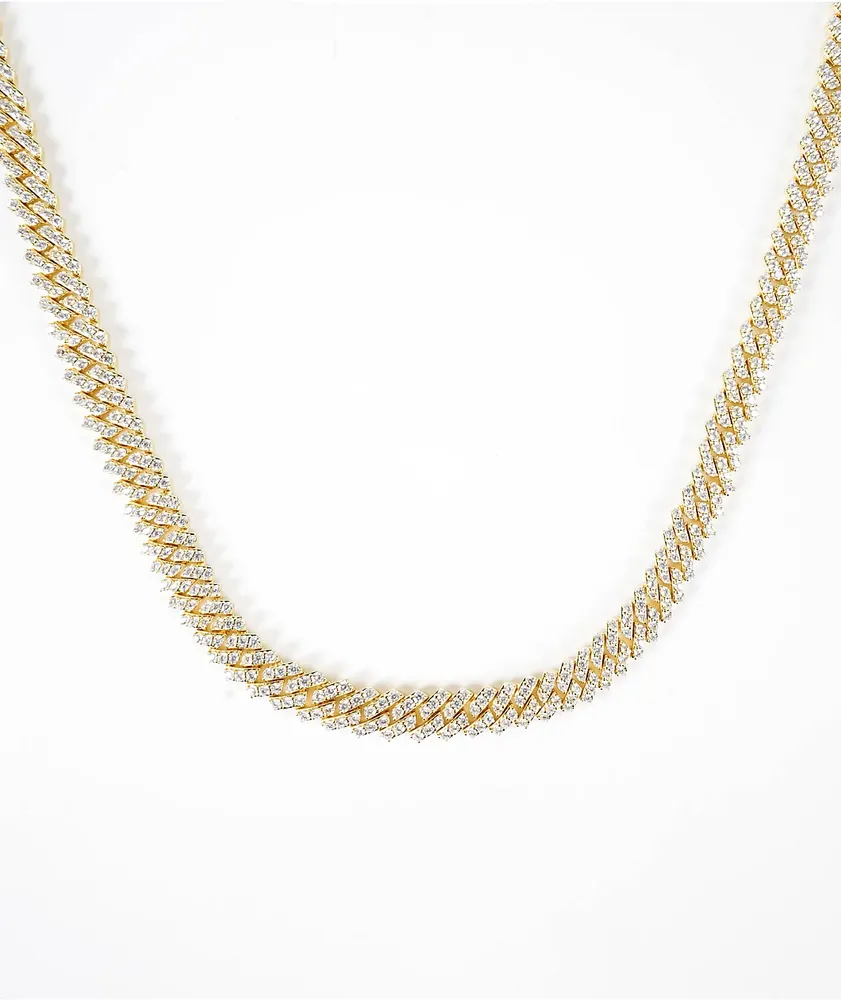 Diamond Straight Edge Cuban Link Chain 8mm