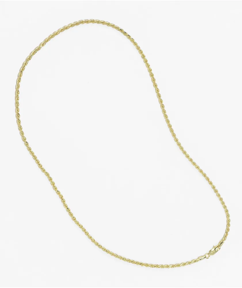 The Gold Gods Vermeil Diamond Gold 20" Rope Chain Necklace