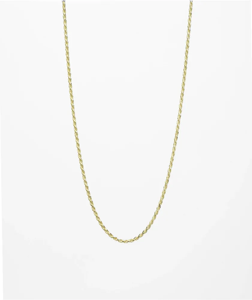 The Gold Gods Vermeil Diamond Gold 20" Rope Chain Necklace
