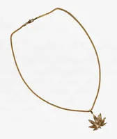 The Gold Gods Weed Leaf Franco 22" Gold Chain Necklace