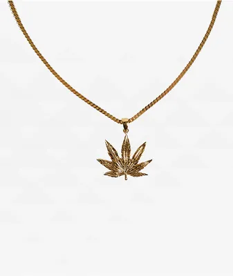 The Gold Gods Weed Leaf Franco 22" Gold Chain Necklace
