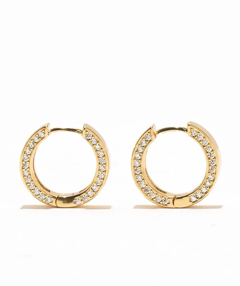 The Gold Gods Yellow Gold Diamond Cross Hoop Earrings