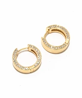 The Gold Gods Yellow Gold Diamond Cross Hoop Earrings