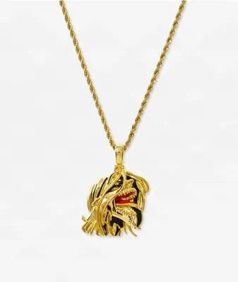 The Gold Gods x Attack On Titan Eren Roar 22" Gold Rope Chain Necklace