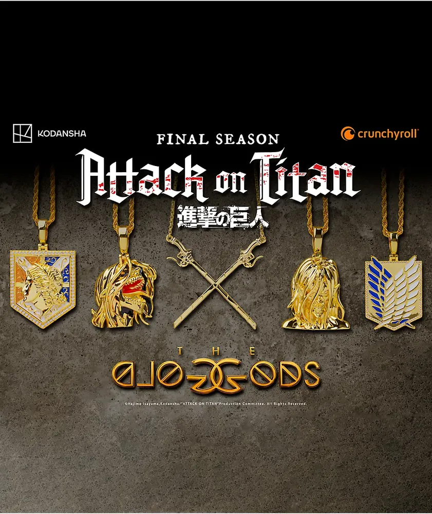 The Gold Gods x Attack On Titan Eren Titan 22" Gold Rope Chain Necklace