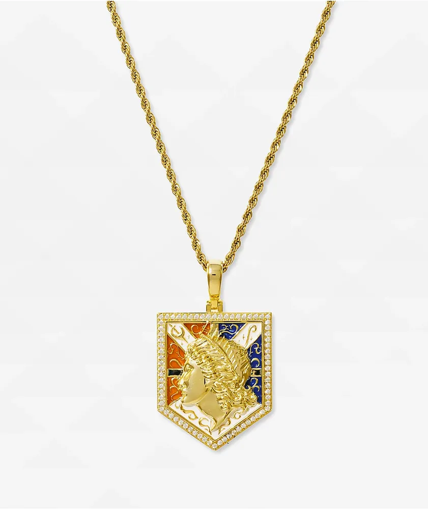 The Gold Gods x Attack On Titan Wall Maria Yellow Gold Chain Necklace