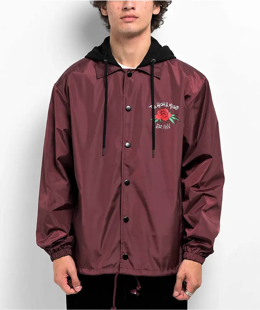 The High & Mighty In Bloom Burgundy Hooded Coach Jacket