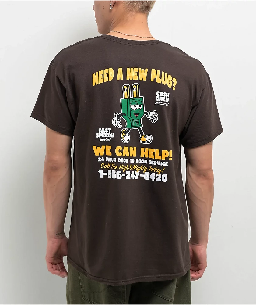 The High & Mighty The Plug Brown T-Shirt