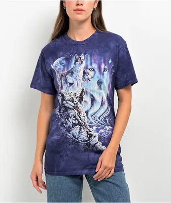 The Mountain Find 10 Wolves Blue Tie Die T-Shirt