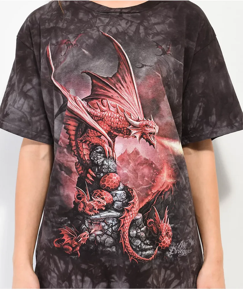 The Mountain Fire Dragon Grey Tie Dye T-Shirt