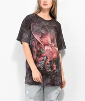 The Mountain Fire Dragon Grey Tie Dye T-Shirt