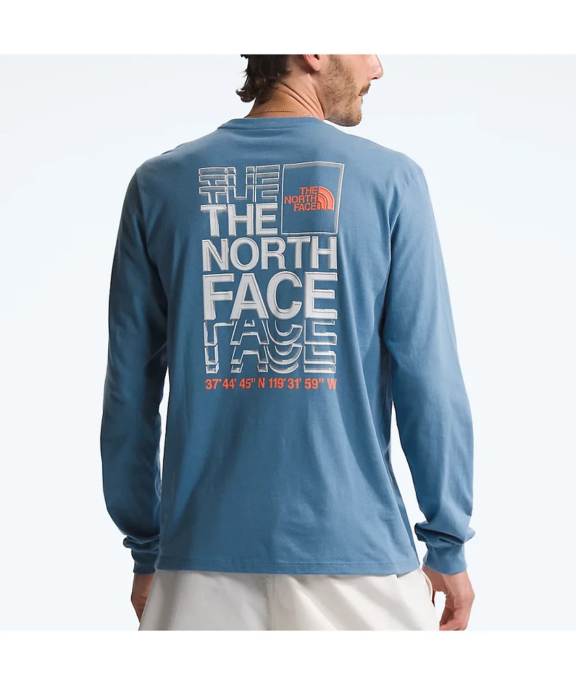 The North Face Brand Proud Blue Long Sleeve T-Shirt