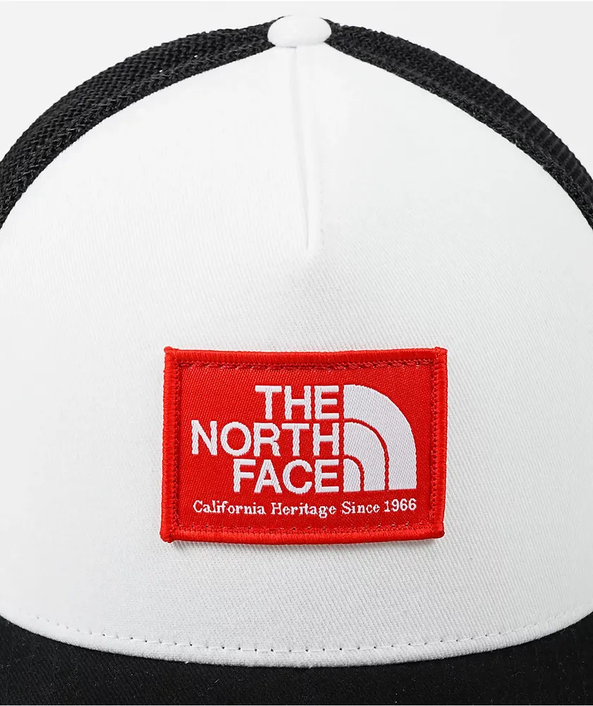 The North Face Keep It Patched Black, Red & White Trucker Hat