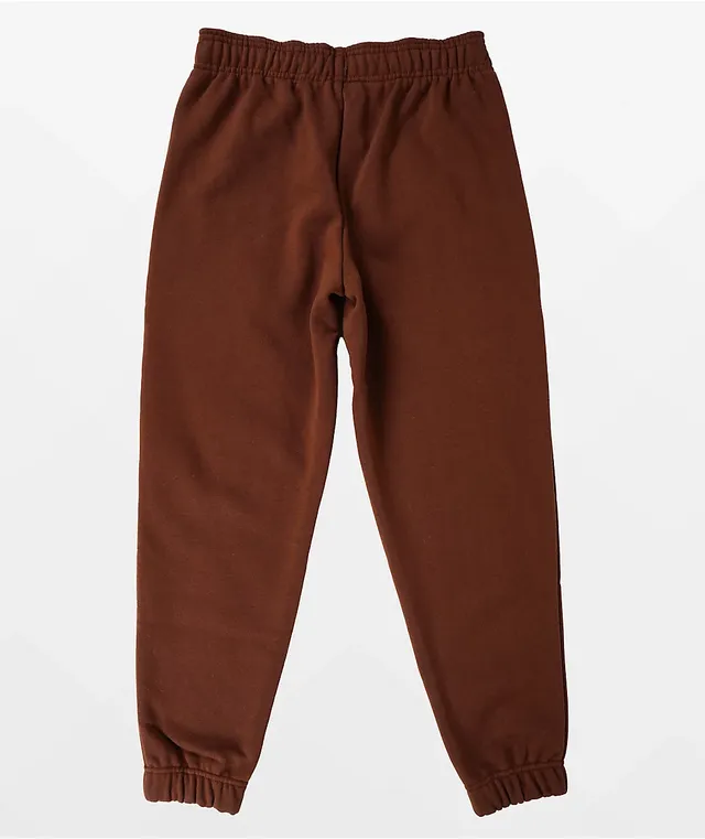 The North Face Logo Box Brown High Waisted Fleece Jogger Sweatpants