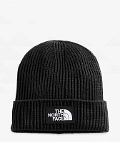 The North Face Logo Box Cuffed Black Beanie