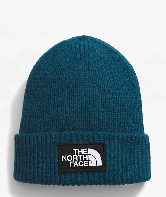 The North Face TNF Logo Box Midnight Petrol Beanie