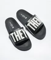 The Phluid Project They Them Black & White Slide Sandals