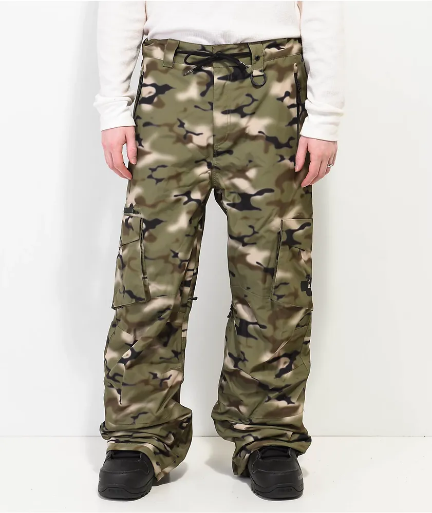 Mens Camouflage Relaxed Cuff Cargo Trousers