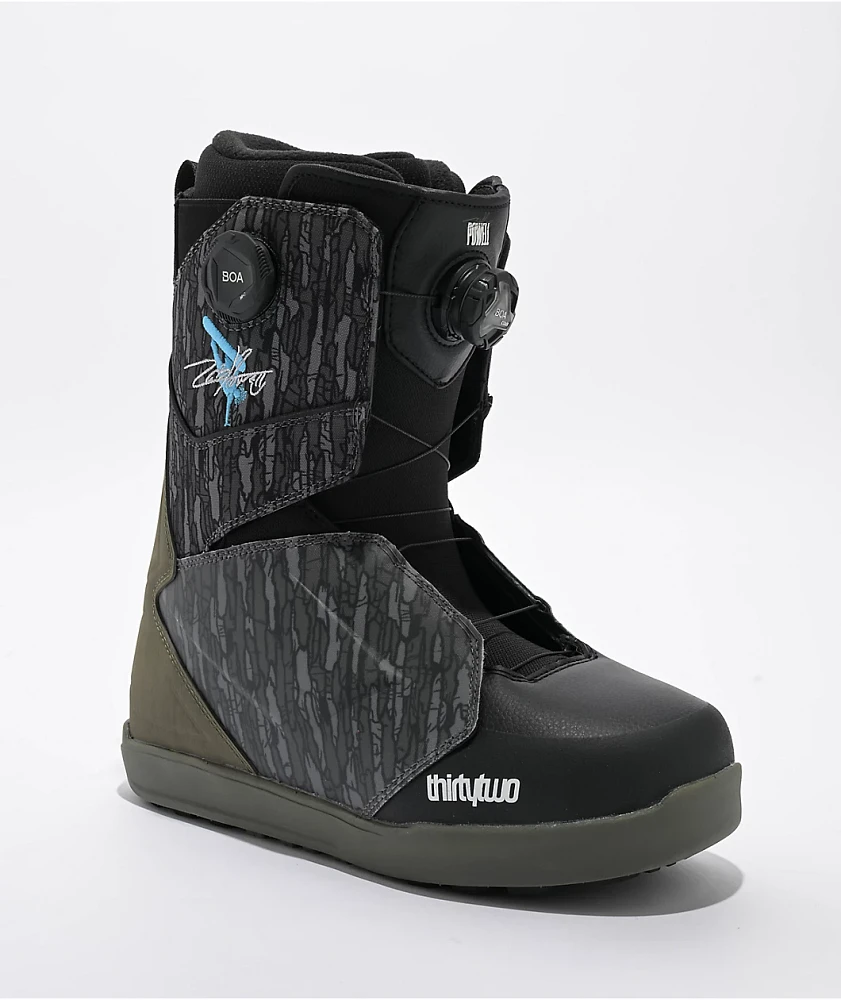 ThirtyTwo Powell Lashed Double BOA Green & Black Snowboard Boots 2025