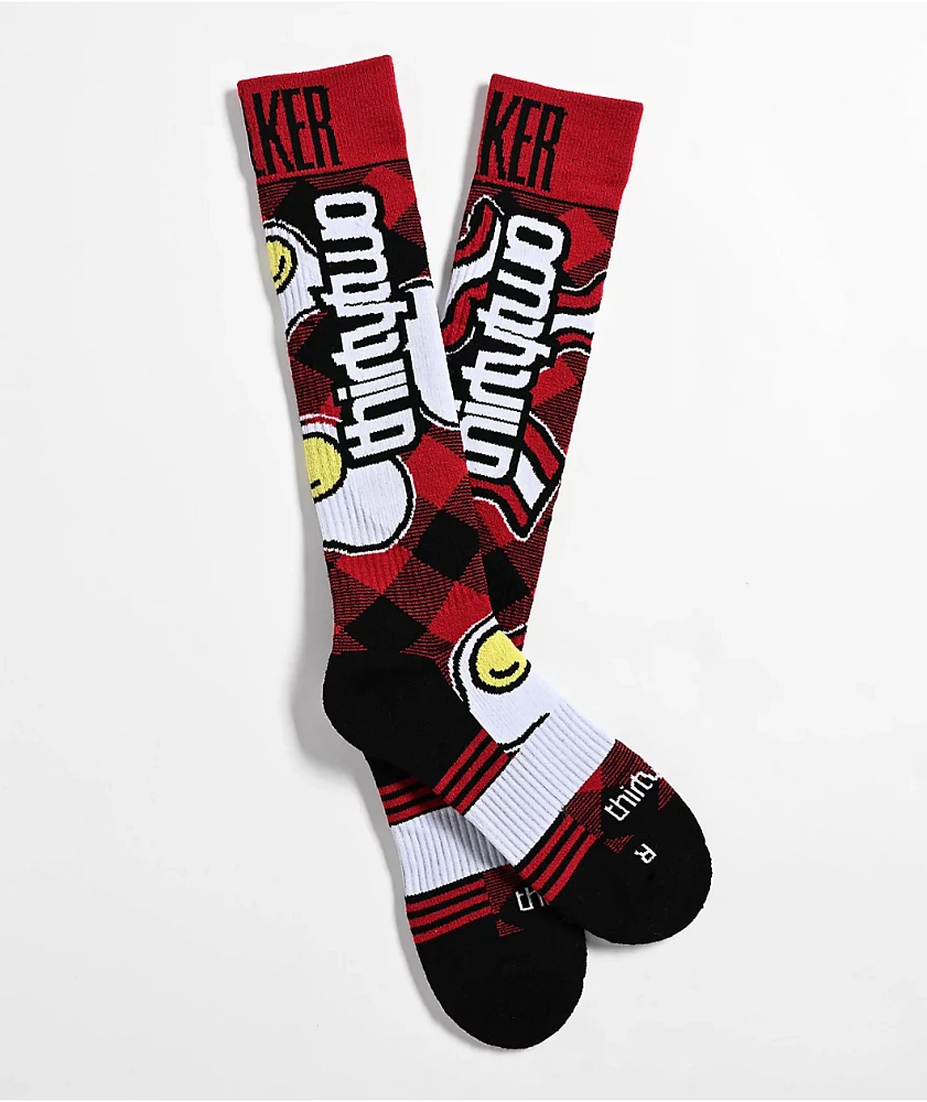 ThirtyTwo Walker Signature Red Merino Snowboard Socks