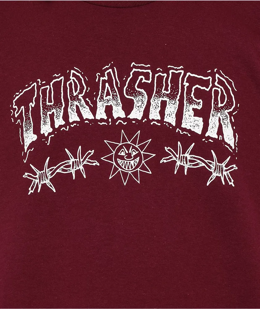 Thrasher Barbed Wire Maroon Long Sleeve T-Shirt