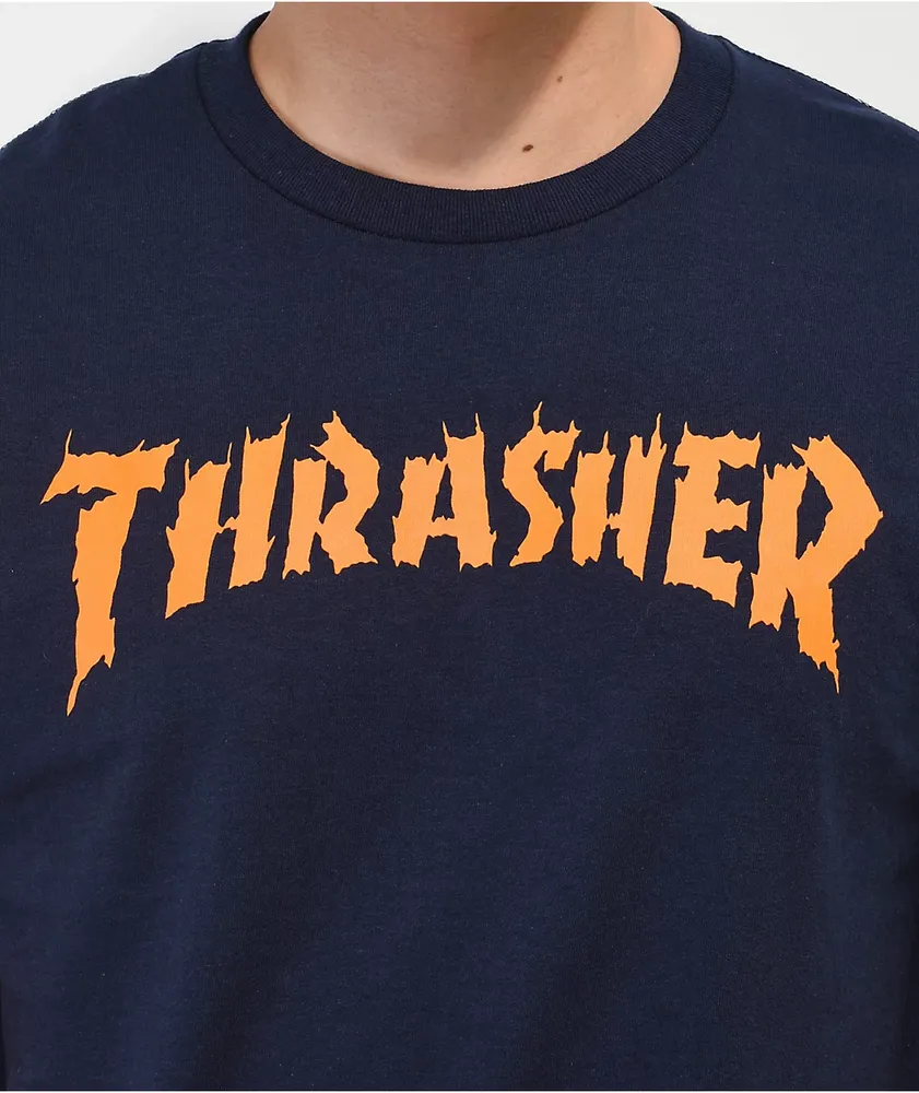 Thrasher Burn It Down Navy T-Shirt
