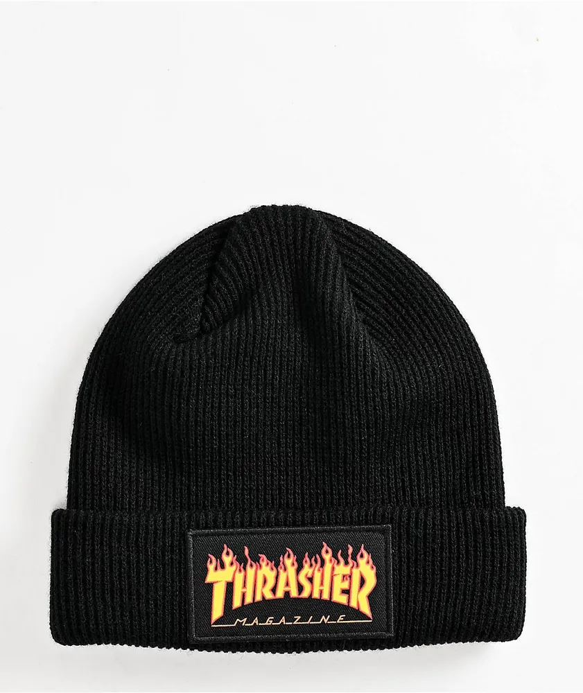 Thrasher Classic Flame Black Beanie