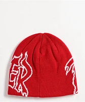 Thrasher Fire Outlined Red Skully Beanie