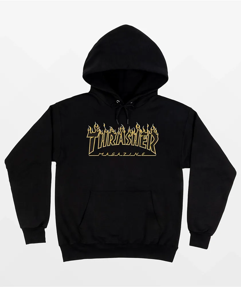 Thrasher Flame Black & Yellow Hoodie