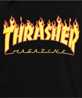Thrasher Flame Logo Black Boyfriend Fit T-Shirt