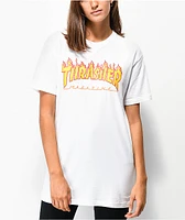 Thrasher Flame Logo Boyfriend Fit White T-Shirt