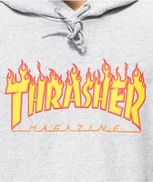 Thrasher Flame Logo Grey Hoodie