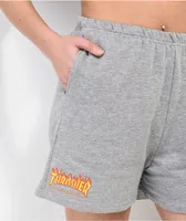 Thrasher Flame Logo Grey Sweat Shorts