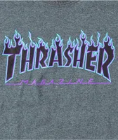 Thrasher Flame Logo Purp T-Shirt