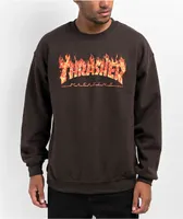Thrasher Inferno Brown Crewneck Sweatshirt