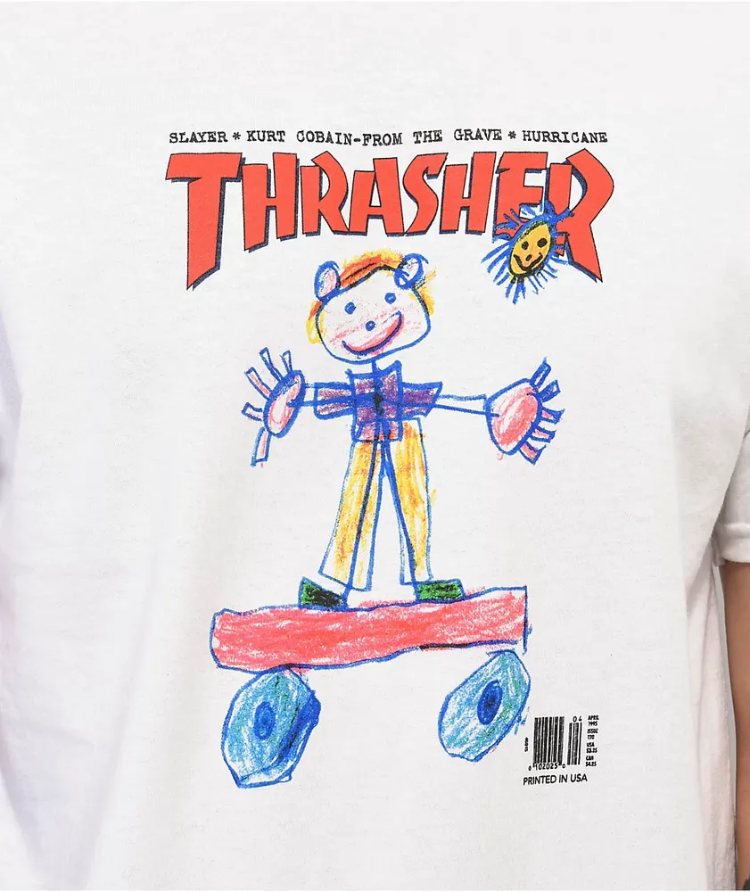 Thrasher Kid Cover White T-Shirt