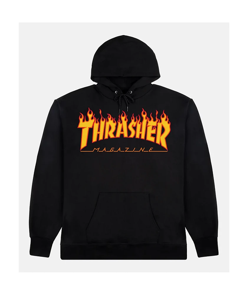 Thrasher Kids Flame Logo Black Hoodie