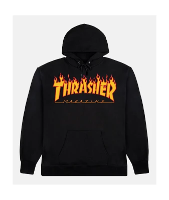 Thrasher Kids Flame Logo Black Hoodie