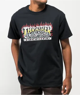 Thrasher Krak Skulls Black T-Shirt