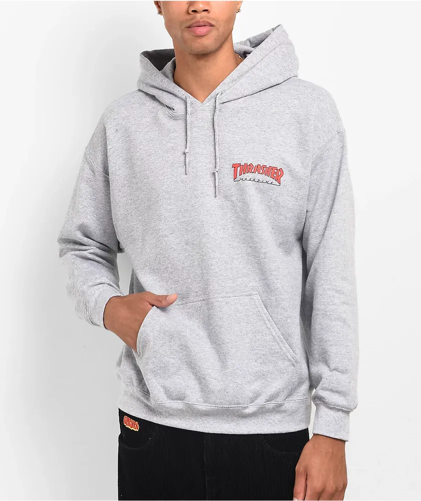 Thrasher Little Outline Grey Hoodie