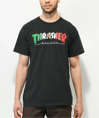 Thrasher Mexico Logo Black T-Shirt