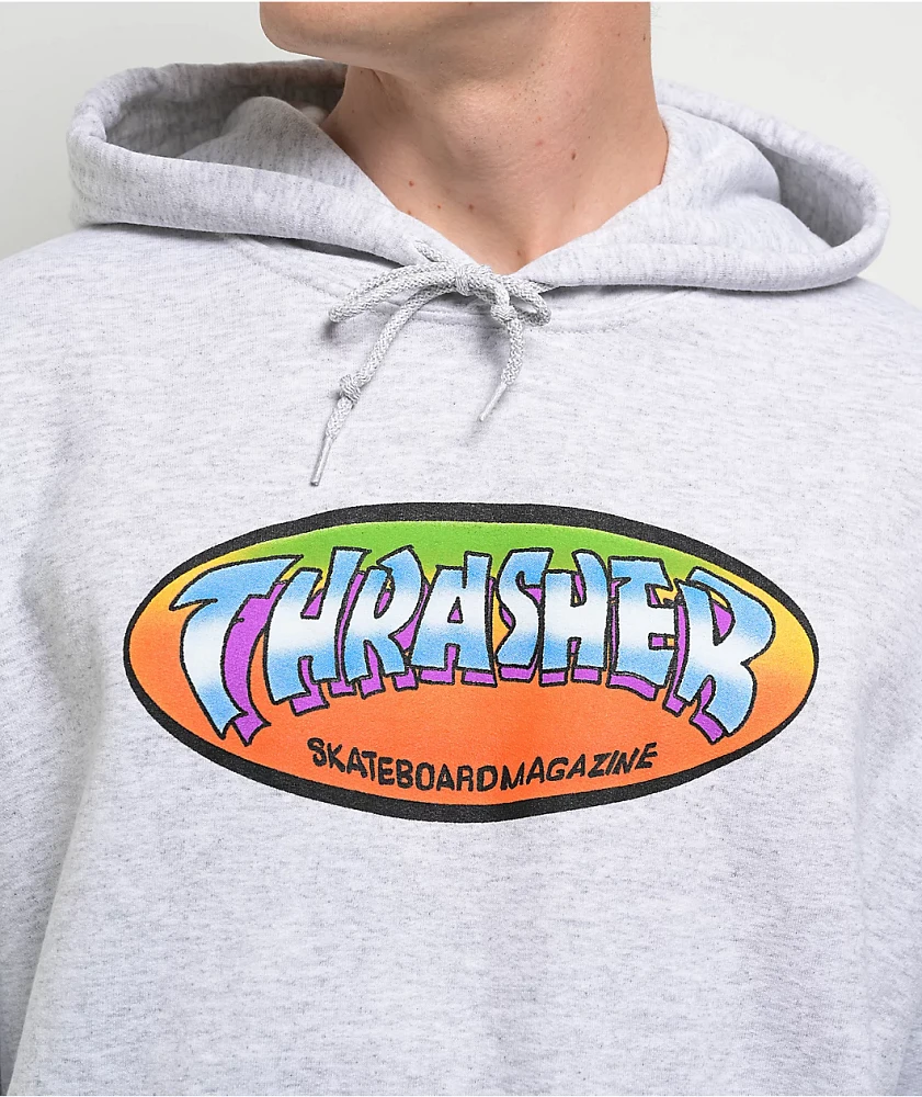 Thrasher Ninety Five By Spanky Heather Grey Hoodie