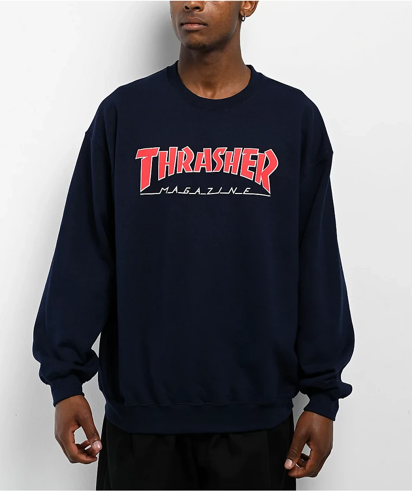Thrasher Outline Navy Crewneck Sweatshirt