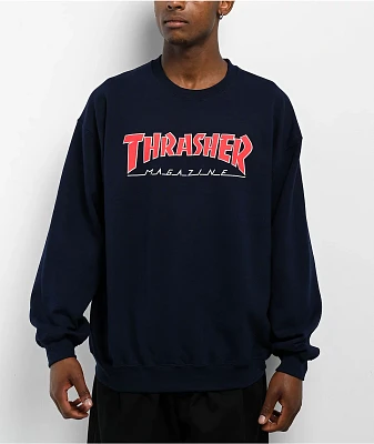 Thrasher Outline Navy Crewneck Sweatshirt